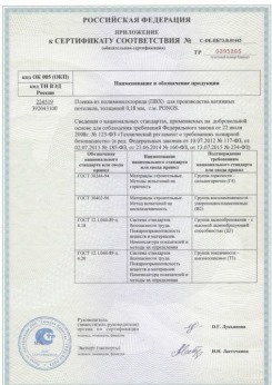 25.06.2015 Полевской - Pongs. Приложение к сертификату соответствия